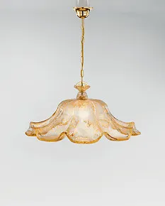 Crystal chandelier with amber graniglia