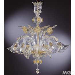 Crystal chandelier with gold
