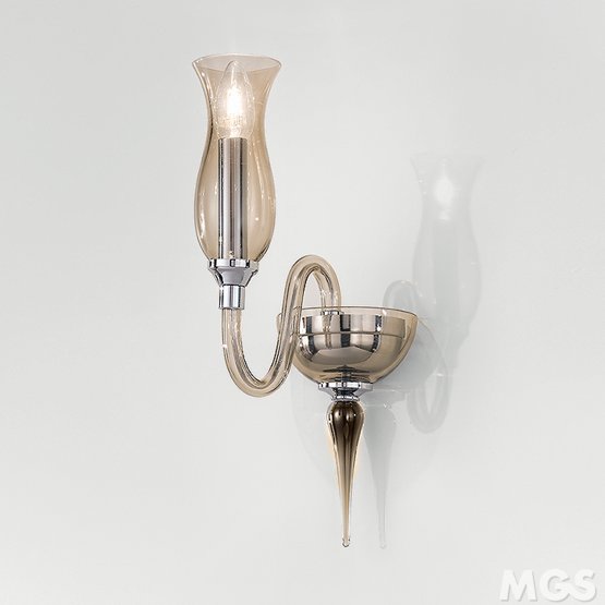 Teodato Wall light, Smoked color sconce at one light