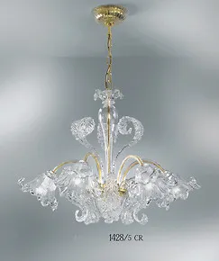 Chandelier 1428, 3 lights, crystal color