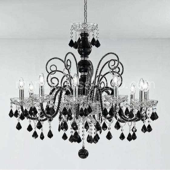 Bohemia Bright chandelier, 1059 bohemia series chandelier, 10 lights, crystal and black color