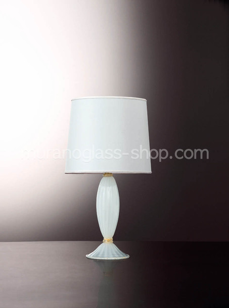 Murano Table Lamp, Table lamp with silk color with gold