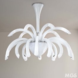 Chandelier in milk white color