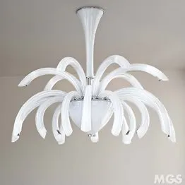 Chandelier in milk white color