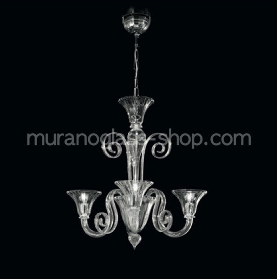 Sambonet Chandelier, Crystal chandelier at three lights