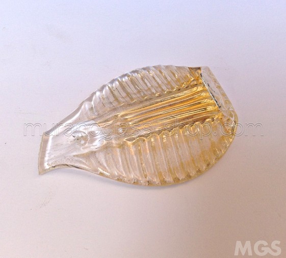 Leafs, Glass leaf for mirrors in crystal and gold 7cm