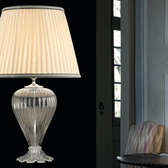 Teodora Table Lamps, Crystal table lamp with gold decoration
