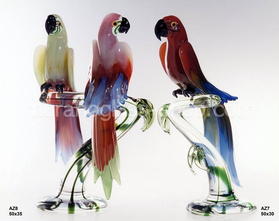 Parrots on branch, Parrot on branch
