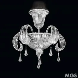 Crystal ceiling lamp with amber decoration