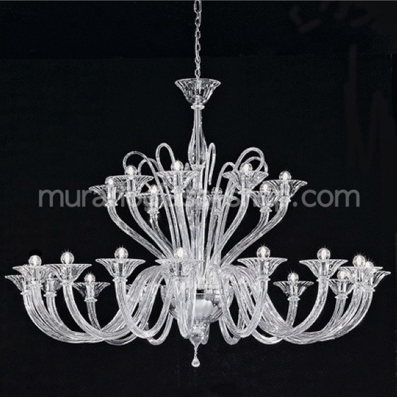 Koons Chandelier, Twenty four lights crystal smoked chandelier