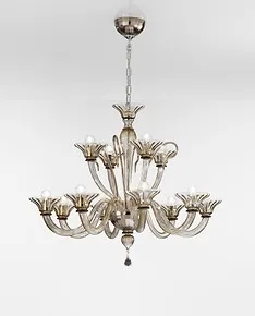 Twelve lights smoked crystal chandelier