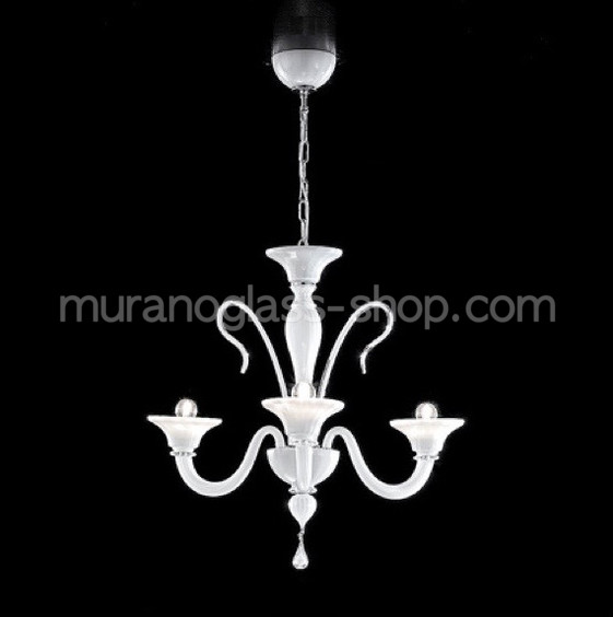 Koons Chandelier, Three lights smoked crystal chandelier