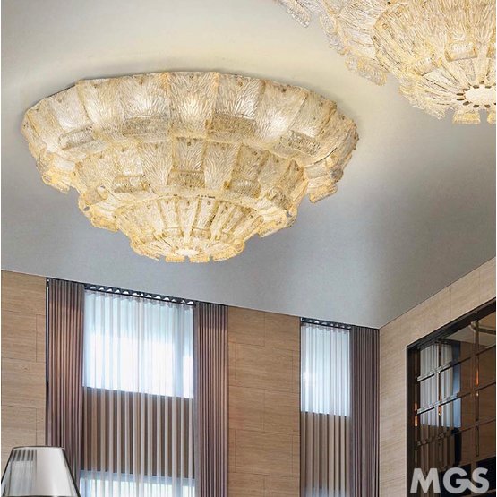 Tribuno Ceiling light, Crystal ceiling lamp with 24k gold