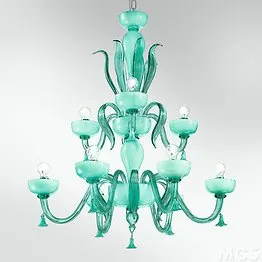 Chandelier in white milk and ivory