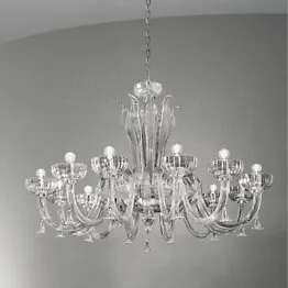 Chandelier in smoked crystal