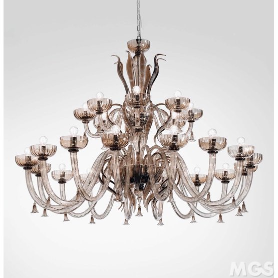 Foscari Chandelier, Chandelier in crystal and 24k Gold