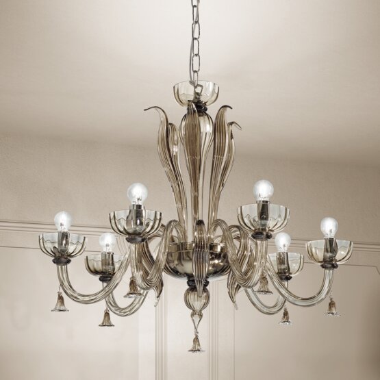 Foscari Chandelier, Chandelier in smoked crystal