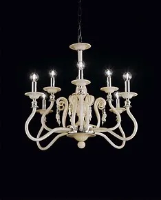 Ivory chandelier at eight lights