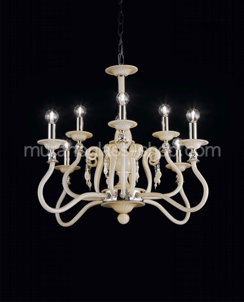 2709 Series chandeliers, Ivory chandelier at eight lights