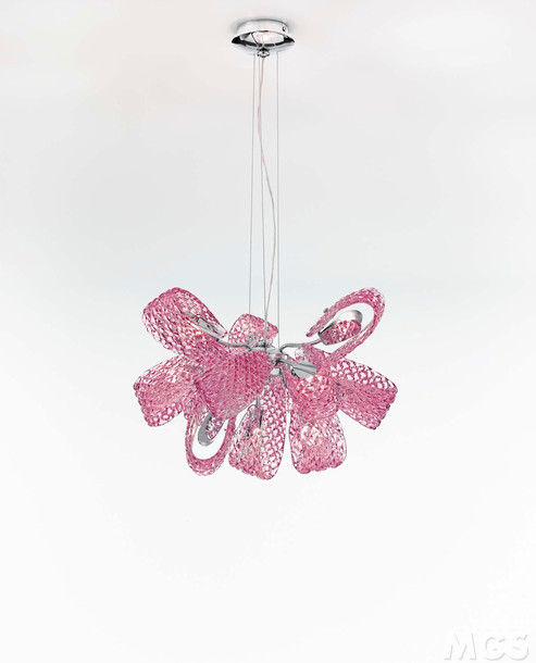 Design suspension lamp, Series 500, Amethyst crystal suspension lamp