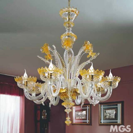 Grimani chandelier, Crystal and gold classic chandelier