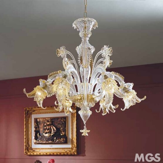Venezia chandelier, Chandelier in crystal and gold
