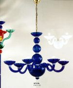 Fiammingo style blue chandelier