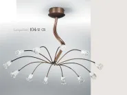 telwe ligths chandelier, color submerged amber