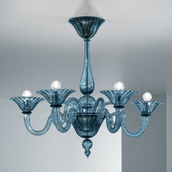 Dolfin Chandelier, Crystal chandelier at six lights