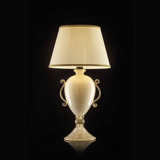Amateia Table lamp, Table lamp in white gold with gold decorations