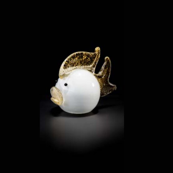 Puffer fish, Puffer fish in white and 24k gold