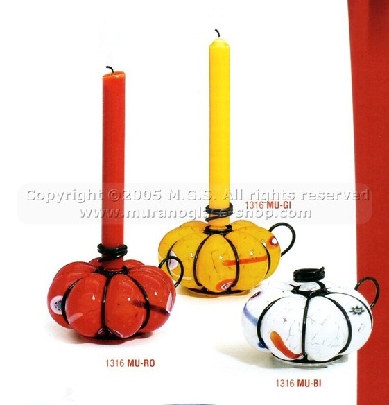 Candlestick of table 1316, Porta candele da tavolo colore rosso