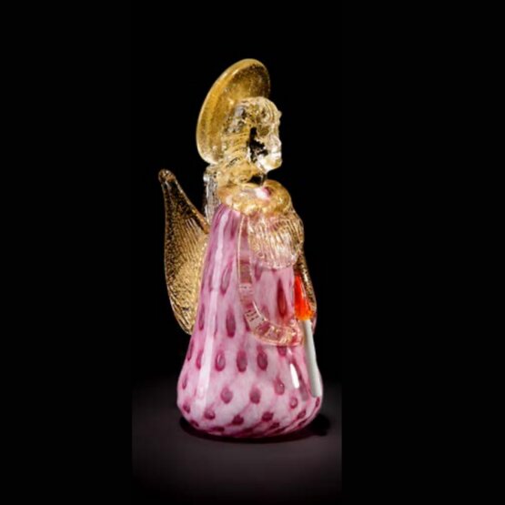 Angel, Angel in pink glass and 24k gold