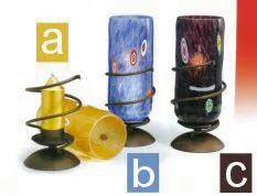 candlestick of table - colored in amber