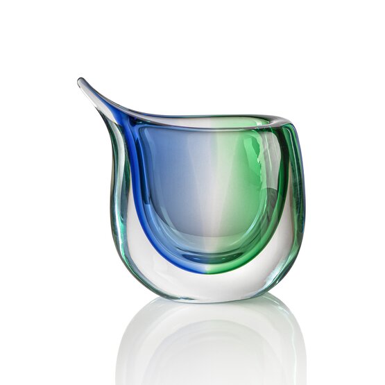 Sea vase, Green and blue crystal cup