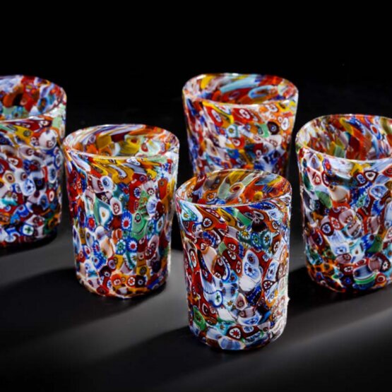 Murrine Glass, Water glass with murrine