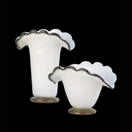 White black vase, White black vase with 24k gold dots