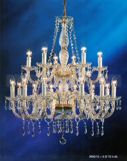 3900 Bohemia series chandeliers, Bohemia style chandelier at twelve + six lights