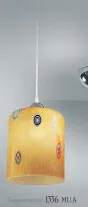 Suspended lamp with Murrine-amber