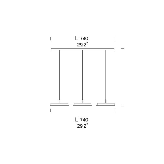 Linear kit for Lulù lamps, Kit For Lulù multiple arrangements