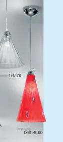 Suspended lamp 1348 MURO with murrine and red
