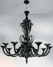 Black chandelier at ten lights
