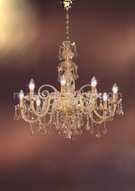 Bohemia Bright chandelier, Bohemia style chandelier amber decoration with nationals pendants