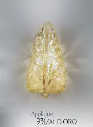 Crystal wall light with 24k gold decoration