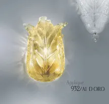 Crystal wall lights with 24k gold decoration