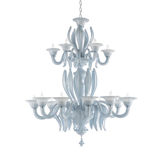 Richard chandelier, Chandelier with 10 lights in French blue color