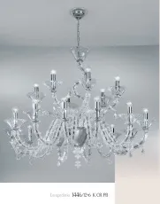 Crystalchandelier at 12 + 6 light, lead pendants.