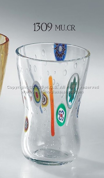 Glasses 1309, Bicchiere in cristallo con murrine.