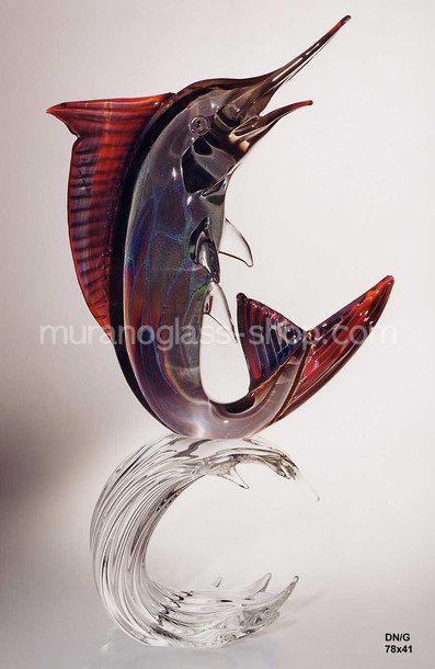 Marlin fishes, Marlin fish in chalcedony glass