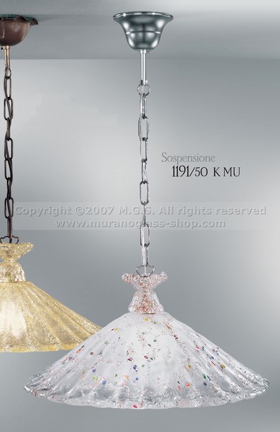 1191  Lamps, Suspended lamp with murrine